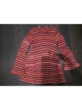 Free People Ziggy Chevron Bell Sleeve Sweater Dress womens xs